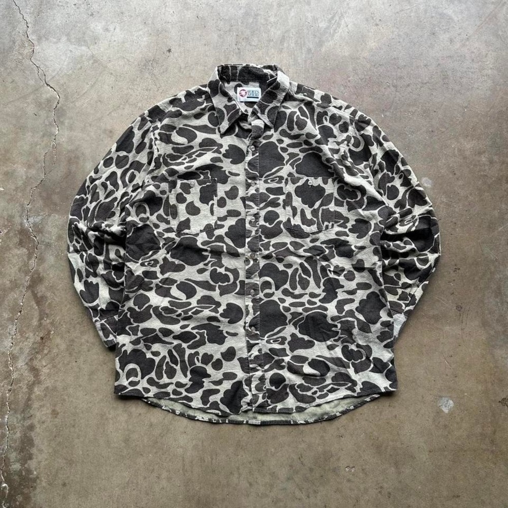 vintage frog skin sports afield Camo button up shirt